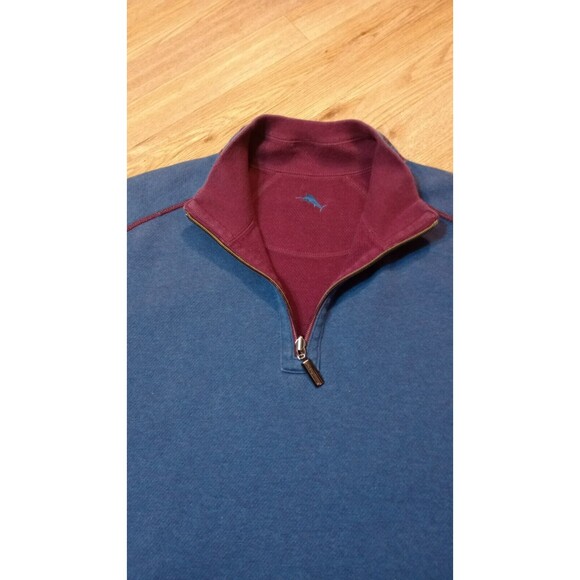 Tommy Bahama Sweatshirt Mens Large L  1/4 Zip Reversible Pullover Embroidered * - Picture 7 of 16